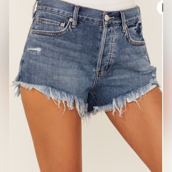 Free People Pants - We the Free Women’s Size 32 Denim Shorts Loving Good Vibrations Cut Off Frayed